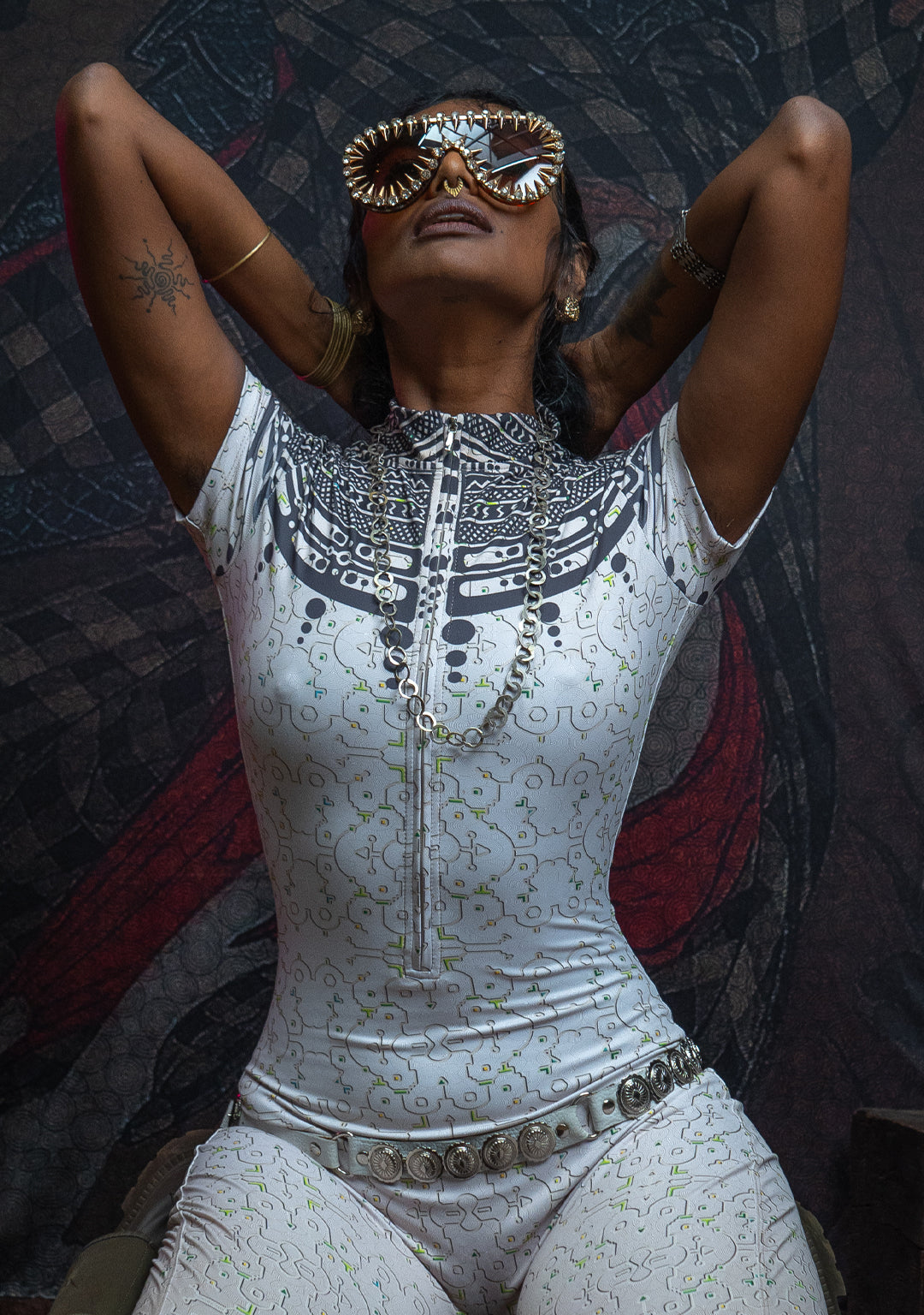 Bodysuit Long / Recycled Soft Poliester - TRIBALSEA IKARO Cream